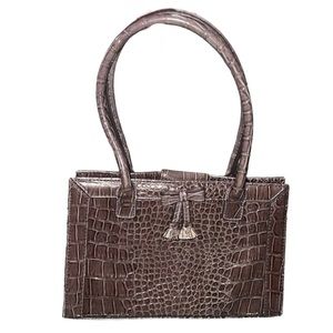 🤑 4/$24 Liz Claiborne‎ Purple Faux Leather Crock Embossed Mini Hand Bag